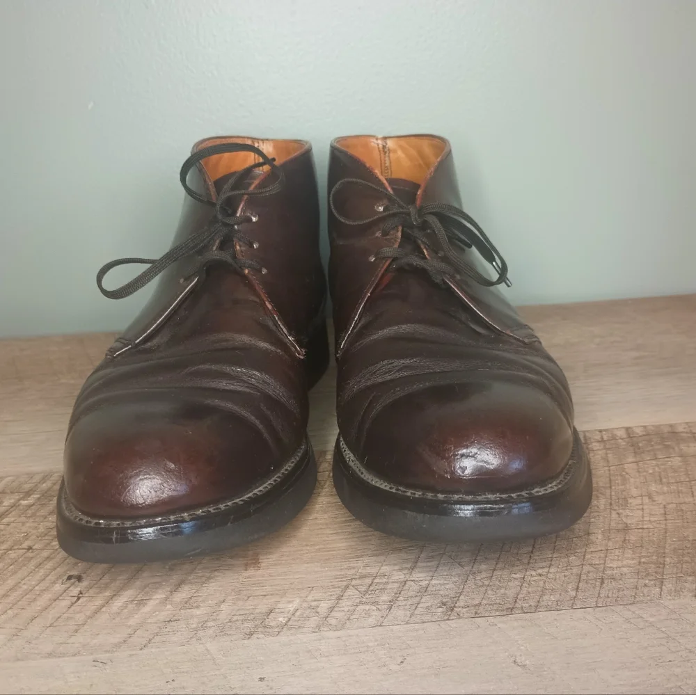 Vintage Chippewa Mens Oxford Boots 9D  Brown Oiled Leather Vibram Academia - Picture 4 of 15